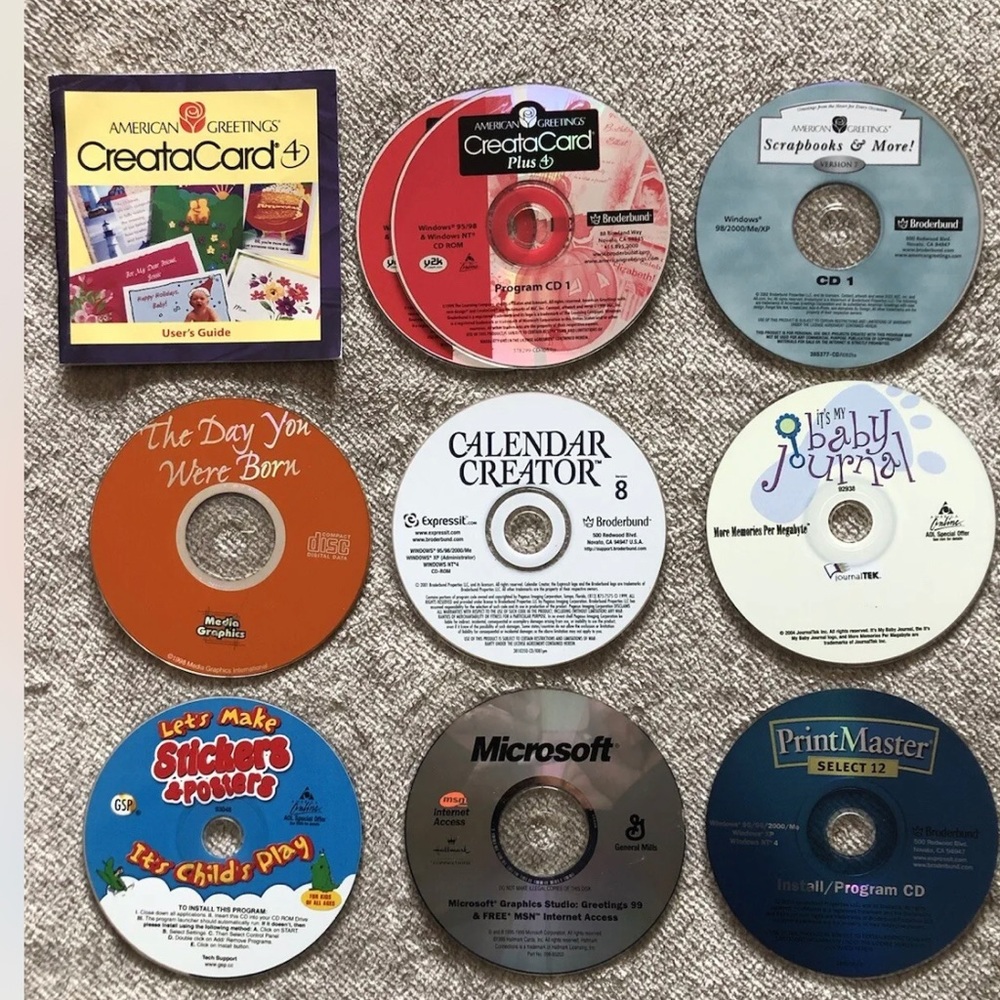 Lot of 9 Computer CDs ScrapBooking & Crafts